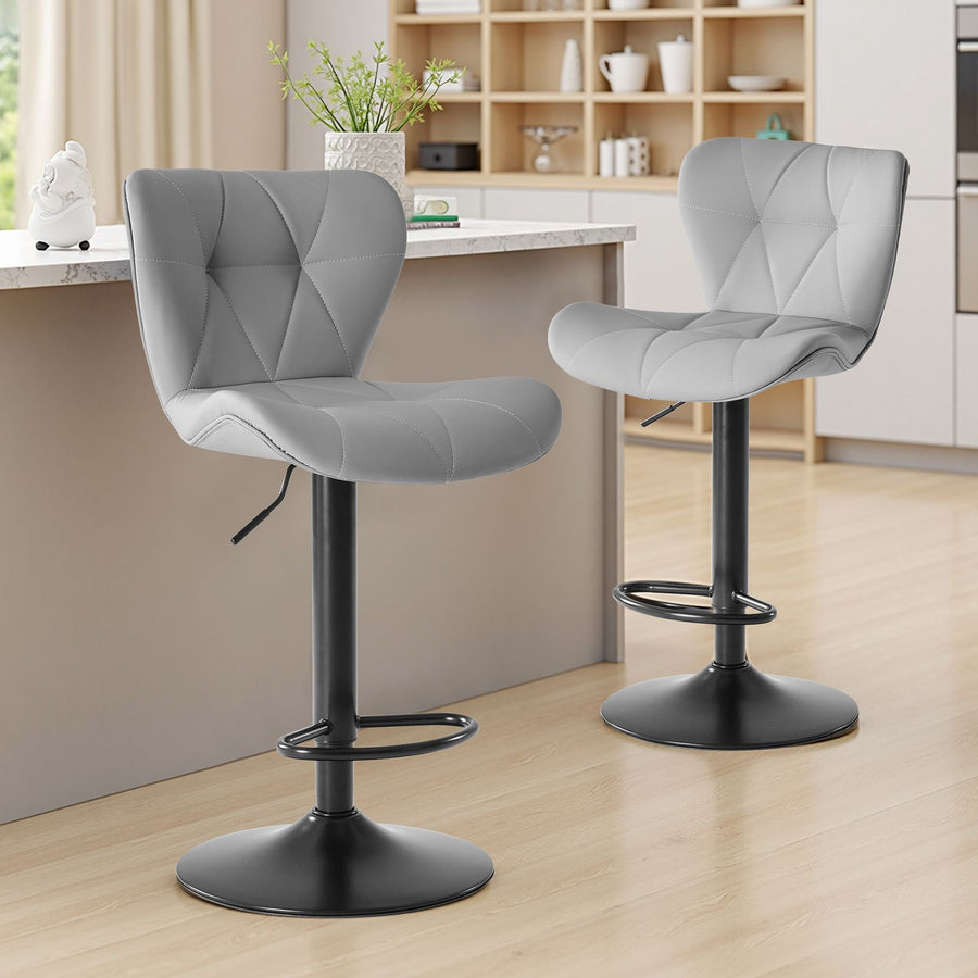 Swivel Bar Stools Set Of 2 with Adjustable Height, Fabric with Backrest for Outdoor Use Only