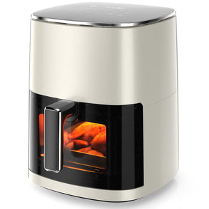 Air Fryer 6 Quart Capacity with Window Square Air Fryer 12-in-1 Air Fry, Roast, Reheat, Dehydrate, Bake, Steam with 400F