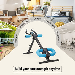 Adjustable Ab Machine for Stomach Workout, Core Workout Equipment for Home Gym, Ab Trainer with 2 Incline & 5 Height Levels, Knee & Elbow Protect