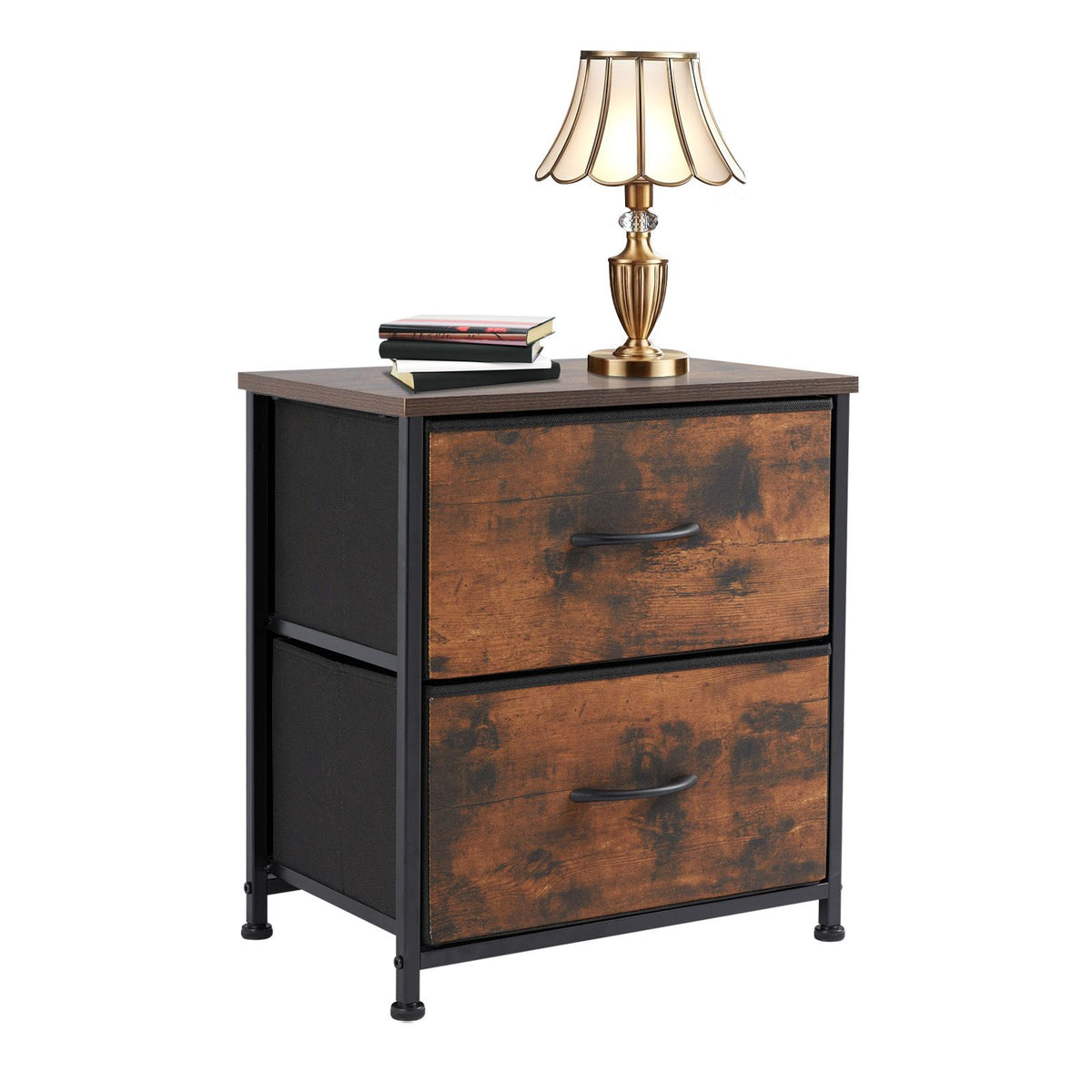 Living Room Cabinet Layers Set of 2 Fabric Drawers Beside Nightstand Table Closet Chest Clothes Display Cabinet Of Furniture