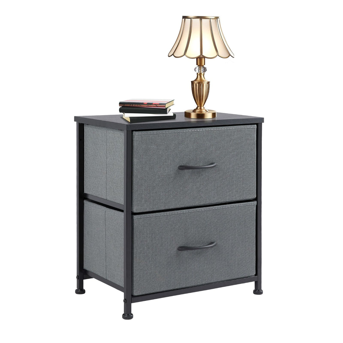 Living Room Cabinet Layers Set of 2 Fabric Drawers Beside Nightstand Table Closet Chest Clothes Display Cabinet Of Furniture