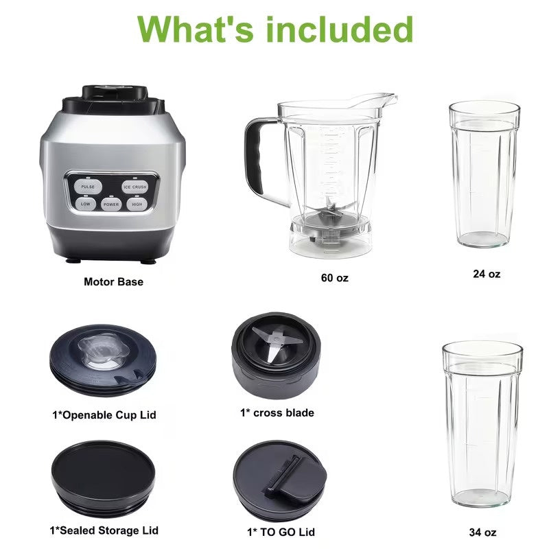 Moothie Blender, Countertop Blenders for Kitchen with 23 34 60oz BPA-Free Portable Cups, Professional Smoothie Maker with Four Programs for Shake