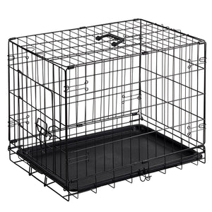 24 inch Single door Dog Cage - durable metal pet kennel, secure lock, collapsible design, removable tray for easy cleaning, portable puppy cage