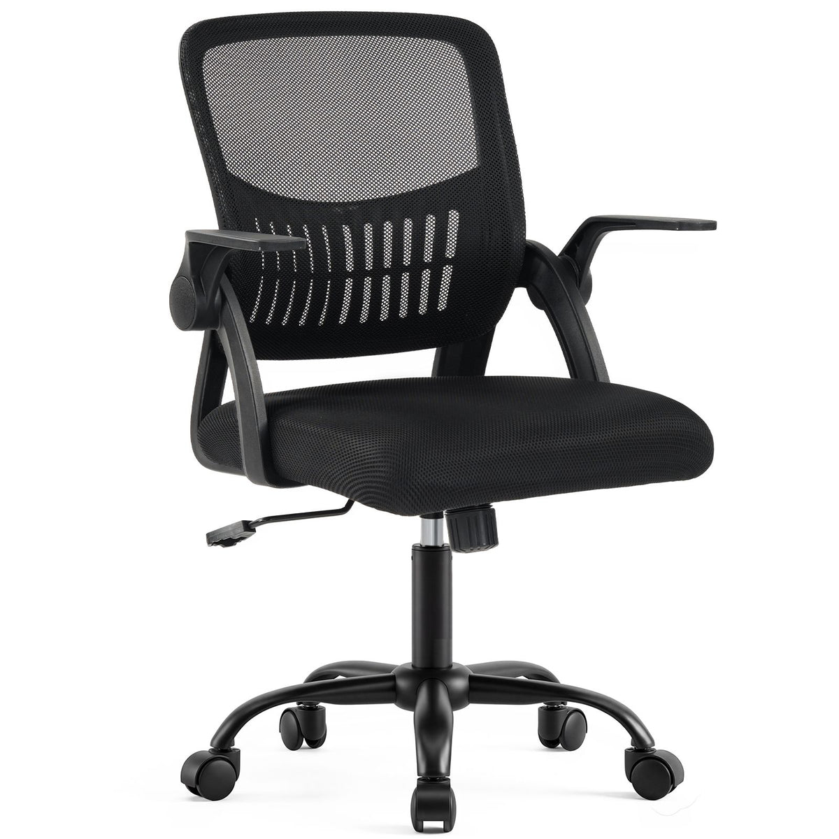 Ergonomic Office Seating - Mid-Back Desk Chairs Featuring Adjustable Height, Swivel Functionality, Flip-Up Armrests, And Lumbar Support, Designed