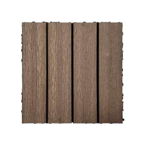 20pcs Wood Plastic Composite Interlocking Deck Tiles, 12x12in