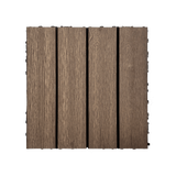 20pcs Wood Plastic Composite Interlocking Deck Tiles, 12x12in
