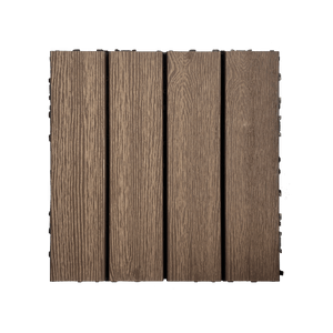 20pcs Wood Plastic Composite Interlocking Deck Tiles, 12x12in