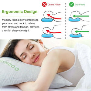 2-Pack Bamboo Memory Foam King & Queen Size Pillows