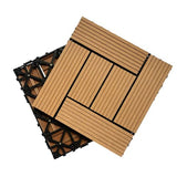 20pcs Wood Plastic Composite Deck Tiles, 12x12in