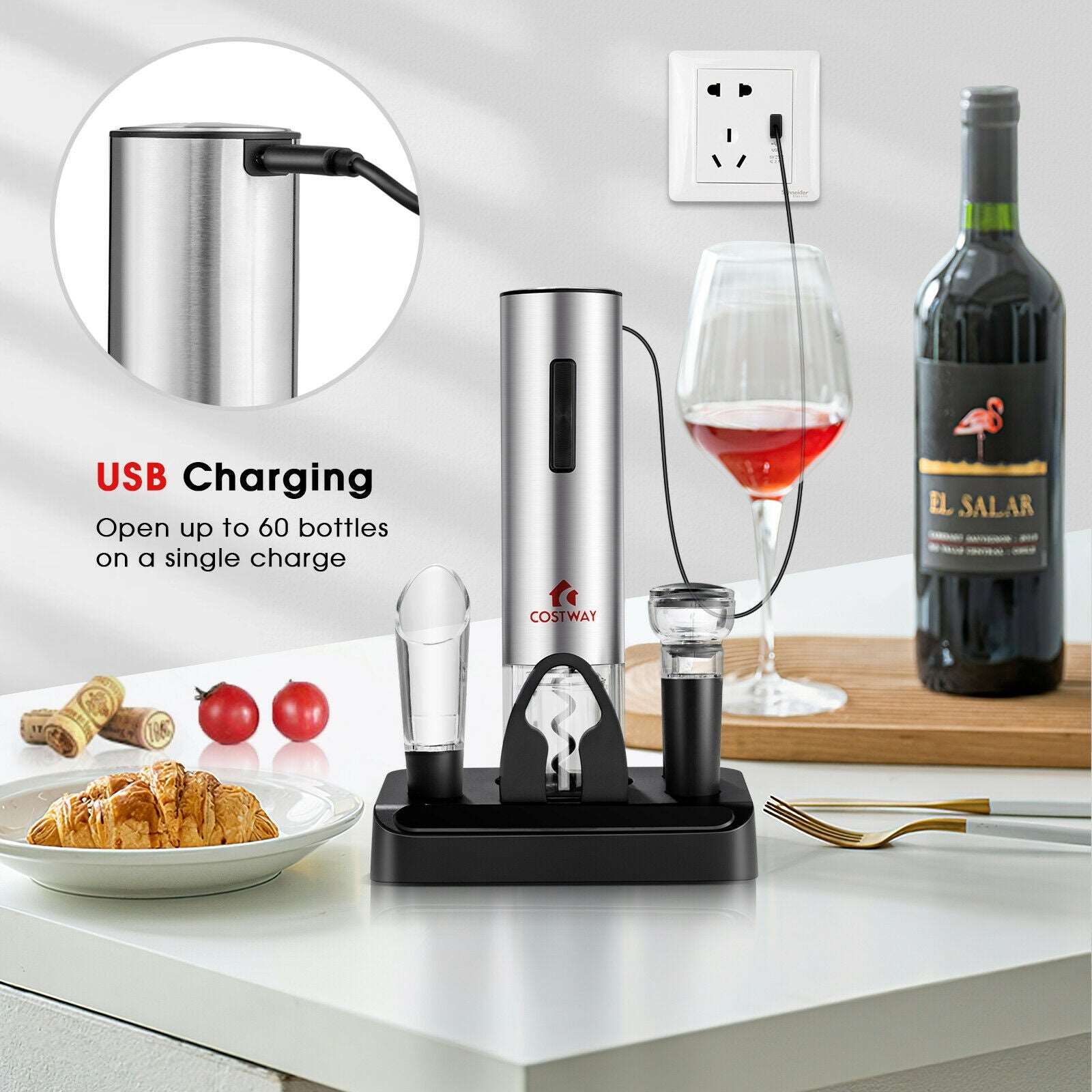 6-in-1 Electric Wine Bottle Opener Set