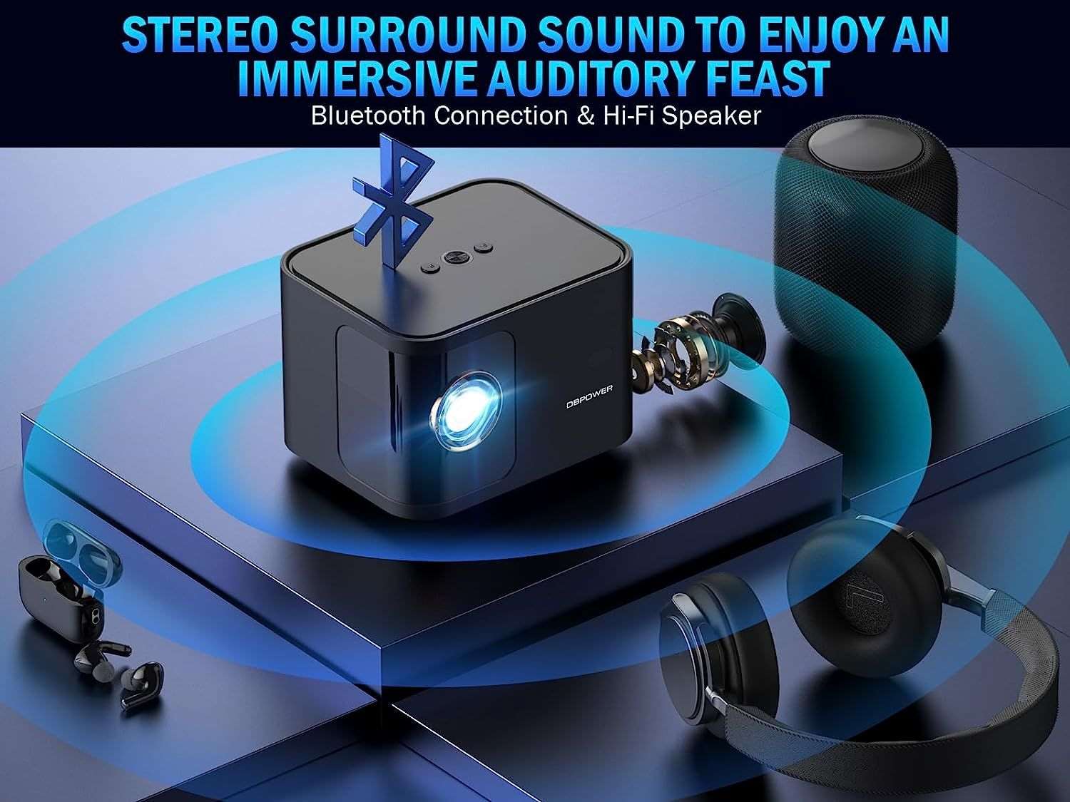 5G WiFi Mini Bluetooth Projector