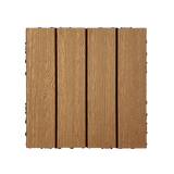 20pcs Wood Plastic Composite Interlocking Deck Tiles, 12x12in