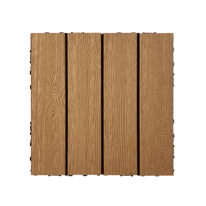 20pcs Wood Plastic Composite Interlocking Deck Tiles, 12x12in