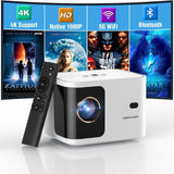 5G WiFi Mini Bluetooth Projector - 4K Support, 300 ANSI, HD 1080P Portable Projector with Vertical Keystone, Zoom & Timer