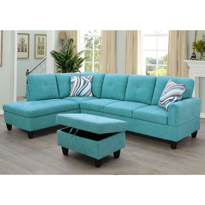 Green Flannel Living Room Sofa