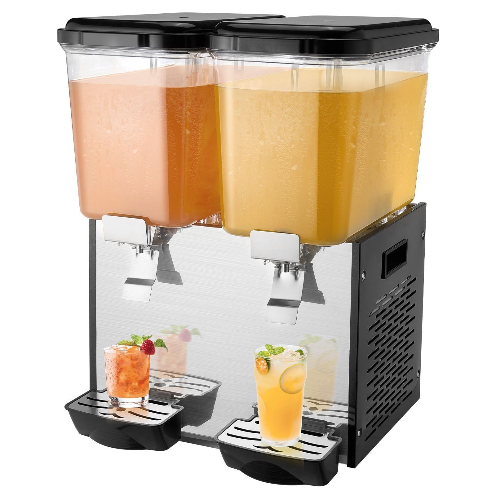 Commercial Beverage Dispenser - 18L x 2 Tanks, Cold Juice and Ice Drink Machine