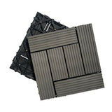 20pcs Wood Plastic Composite Deck Tiles, 12x12in