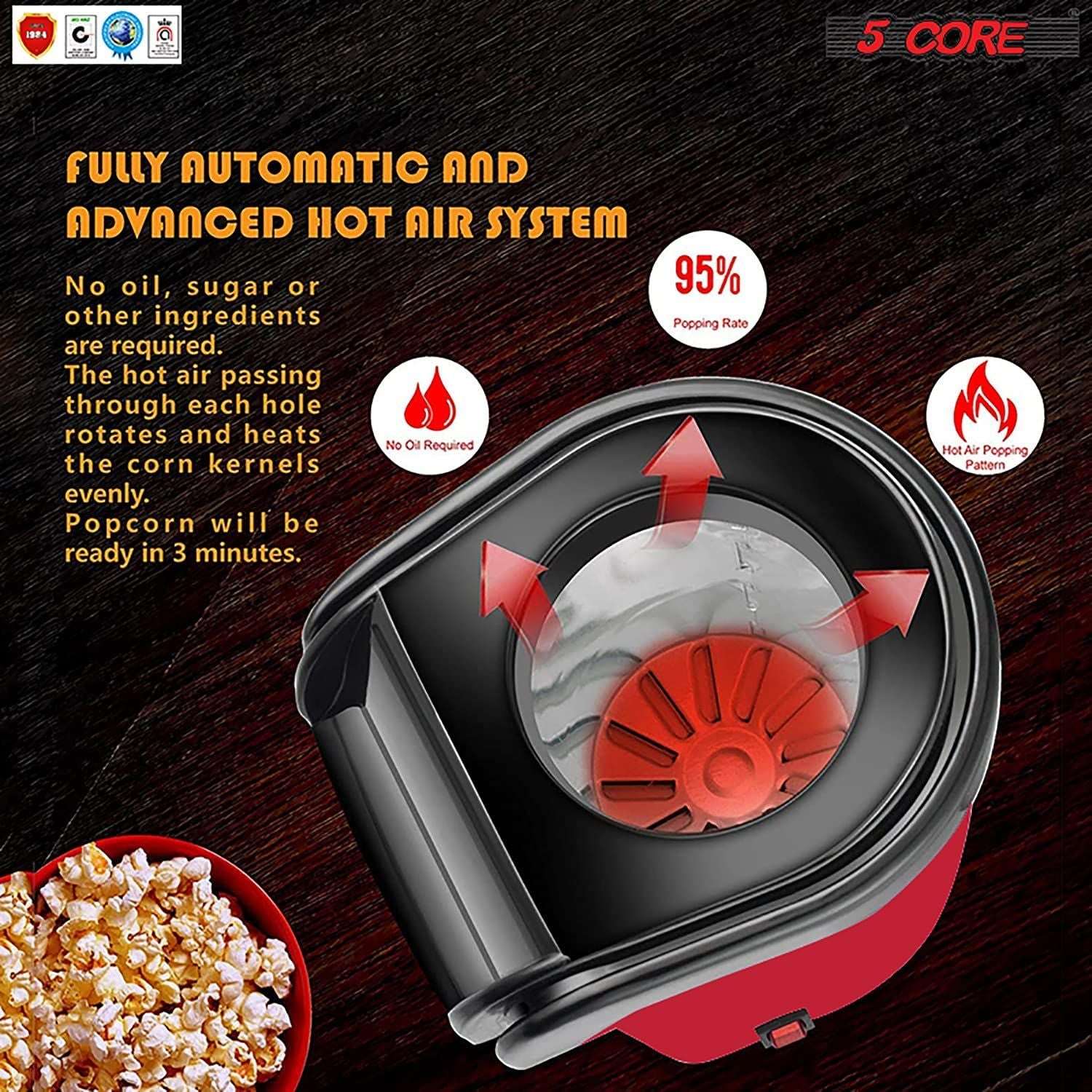 16-Cup Hot Air Popcorn Maker