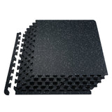 Gym Floor Mats, 48 sq.ft Coverage 12 pcs 24"x24", (Black & White)