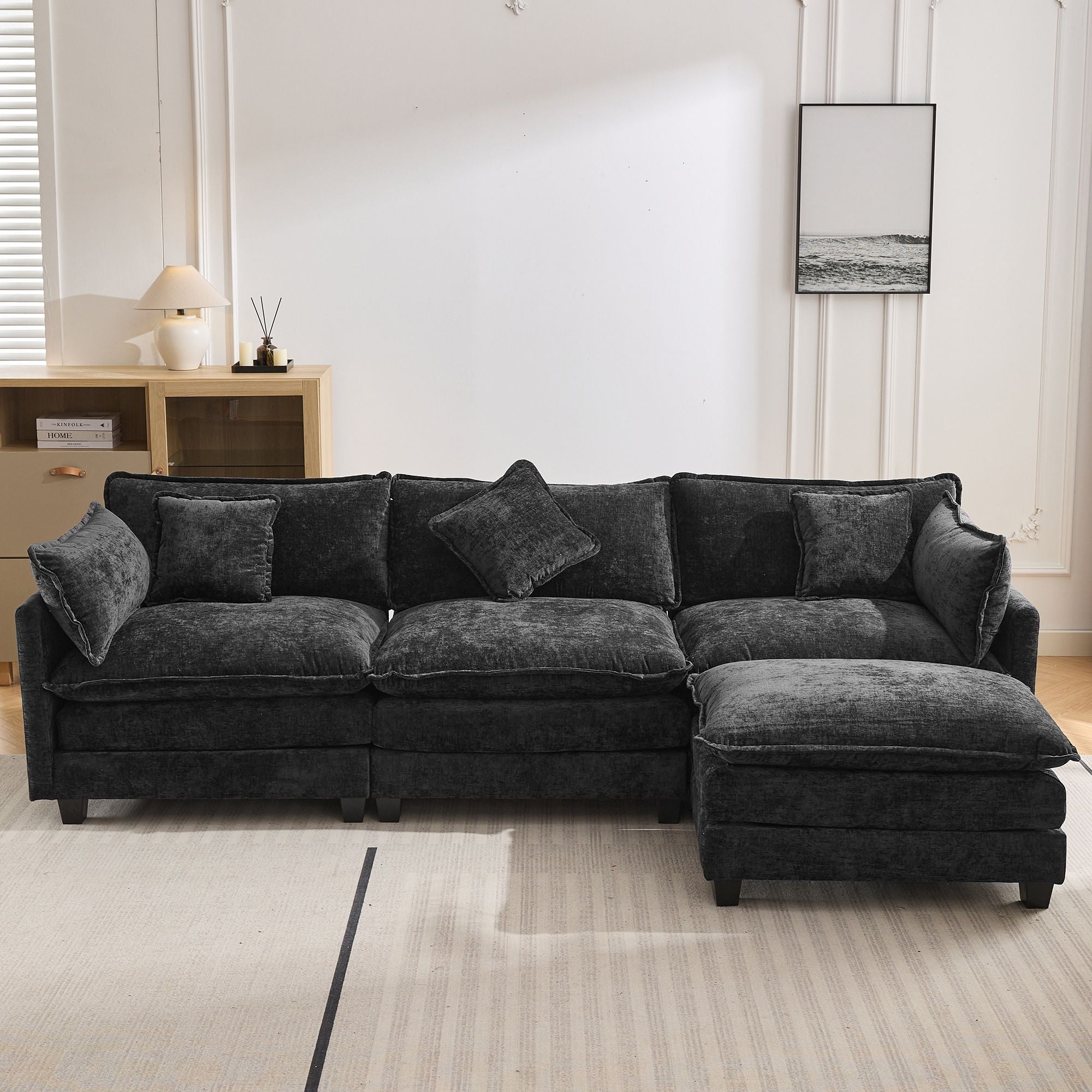 L-Shape Sofa with Ottoman