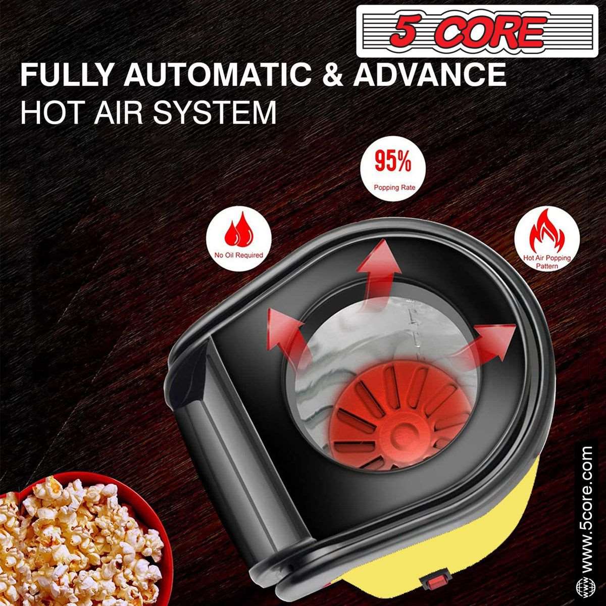 16-Cup Hot Air Popcorn Maker