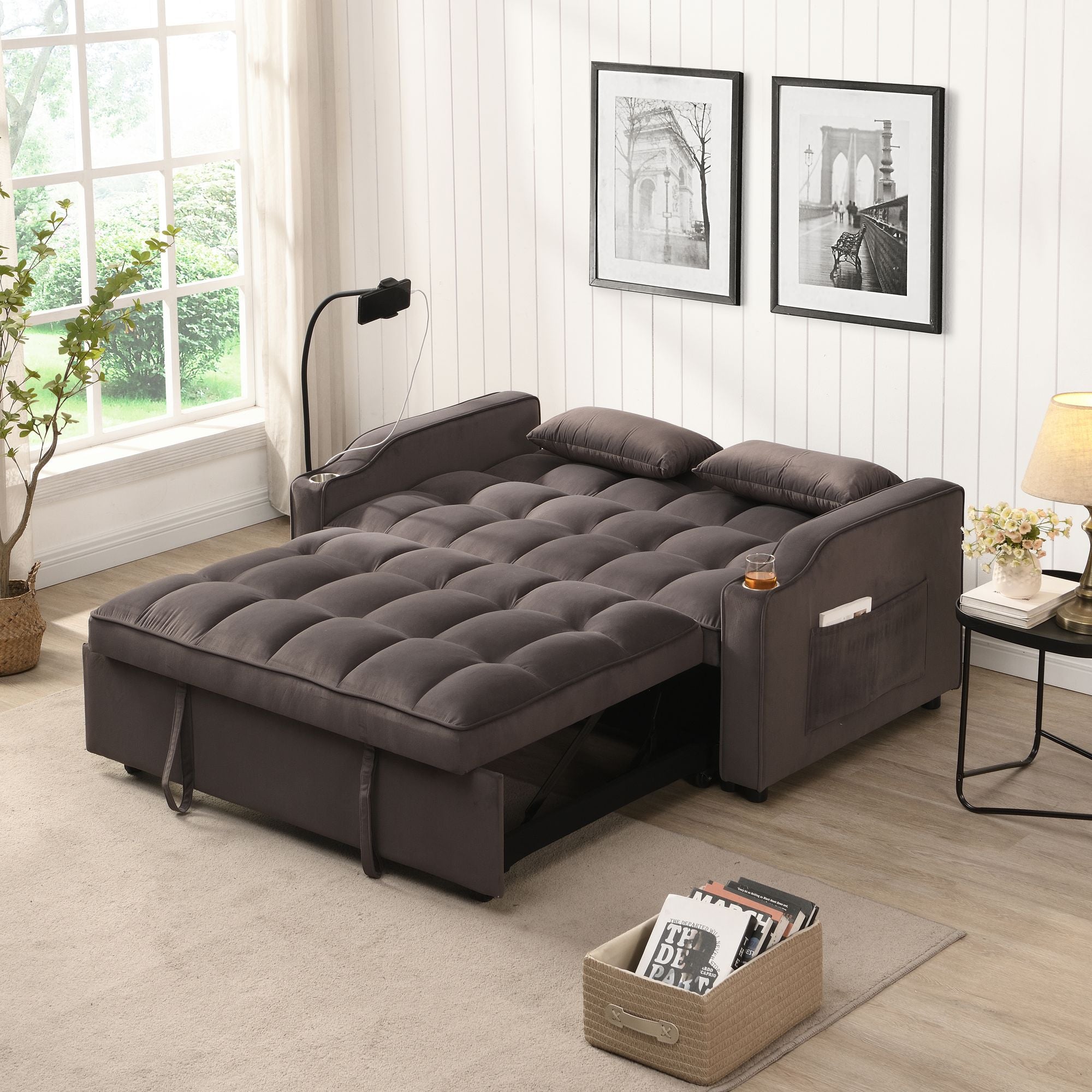 Velvet Loveseat Futon