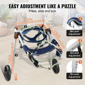 2 Wheels Dog Wheelchair