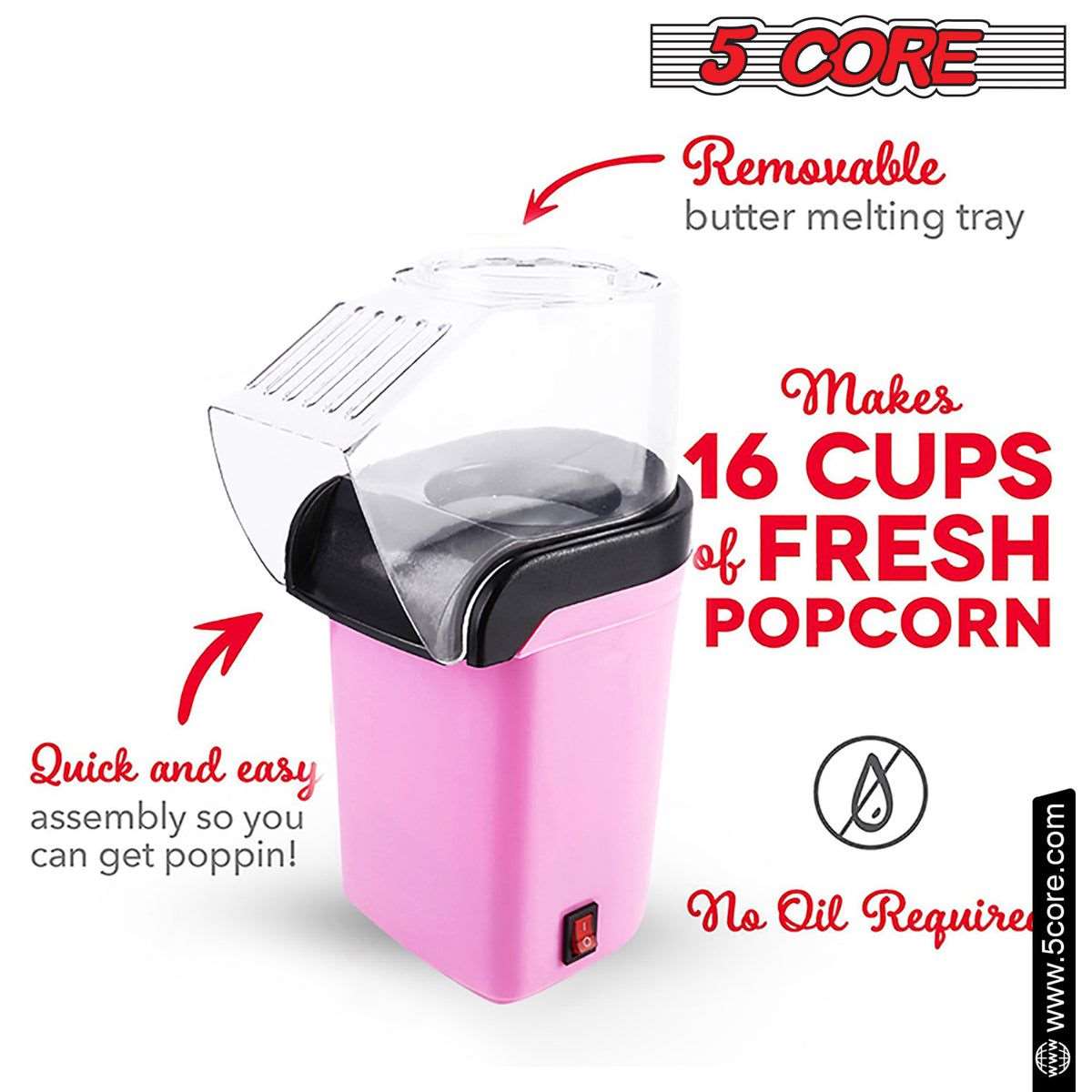 16-Cup Hot Air Popcorn Maker