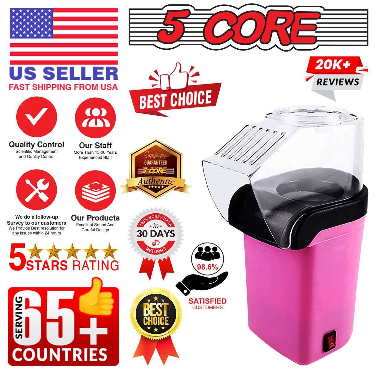 16-Cup Hot Air Popcorn Maker