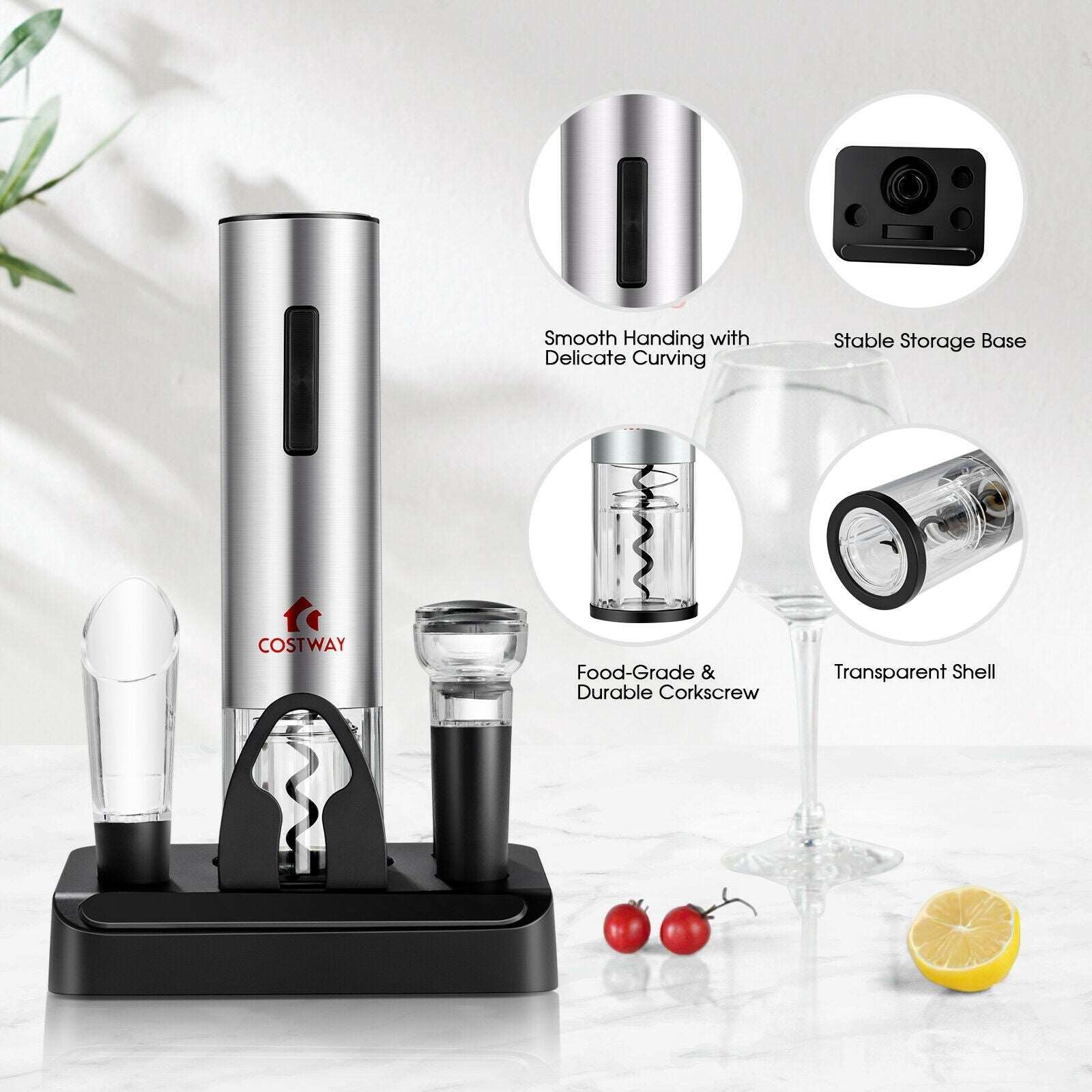 6-in-1 Electric Wine Bottle Opener Set