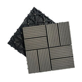 20pcs Wood Plastic Composite Deck Tiles, 12x12in