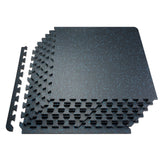 Gym Floor Mats 12 pcs 24"x24", 48 sq.ft Coverage (Black & Blue)