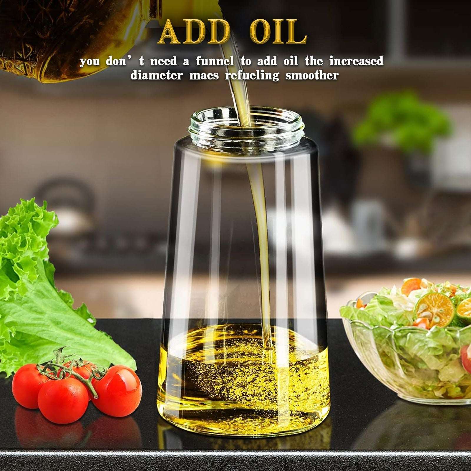 16oz 2-in-1 Oil Dispenser and Sprayer for Cooking, 470ml