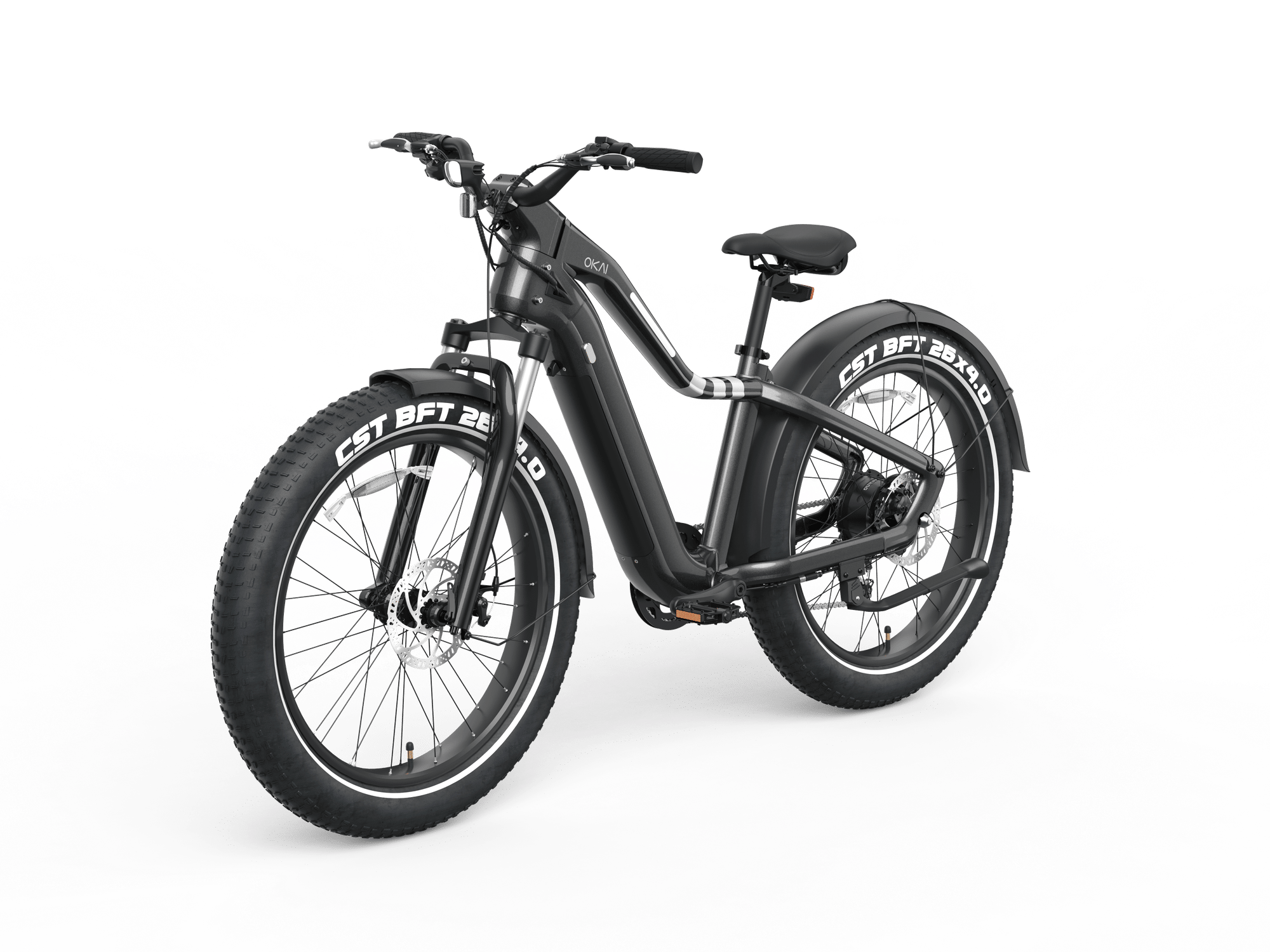 26" Step Over Electric Mountain Bike – Durable All-Terrain E-Bike in Black