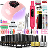Nail Kit with 54W Lamp, 16 Colors, and Drill Machine