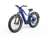 26" Step Over Electric Mountain Bike – Powerful All-Terrain E-Bike in Blue