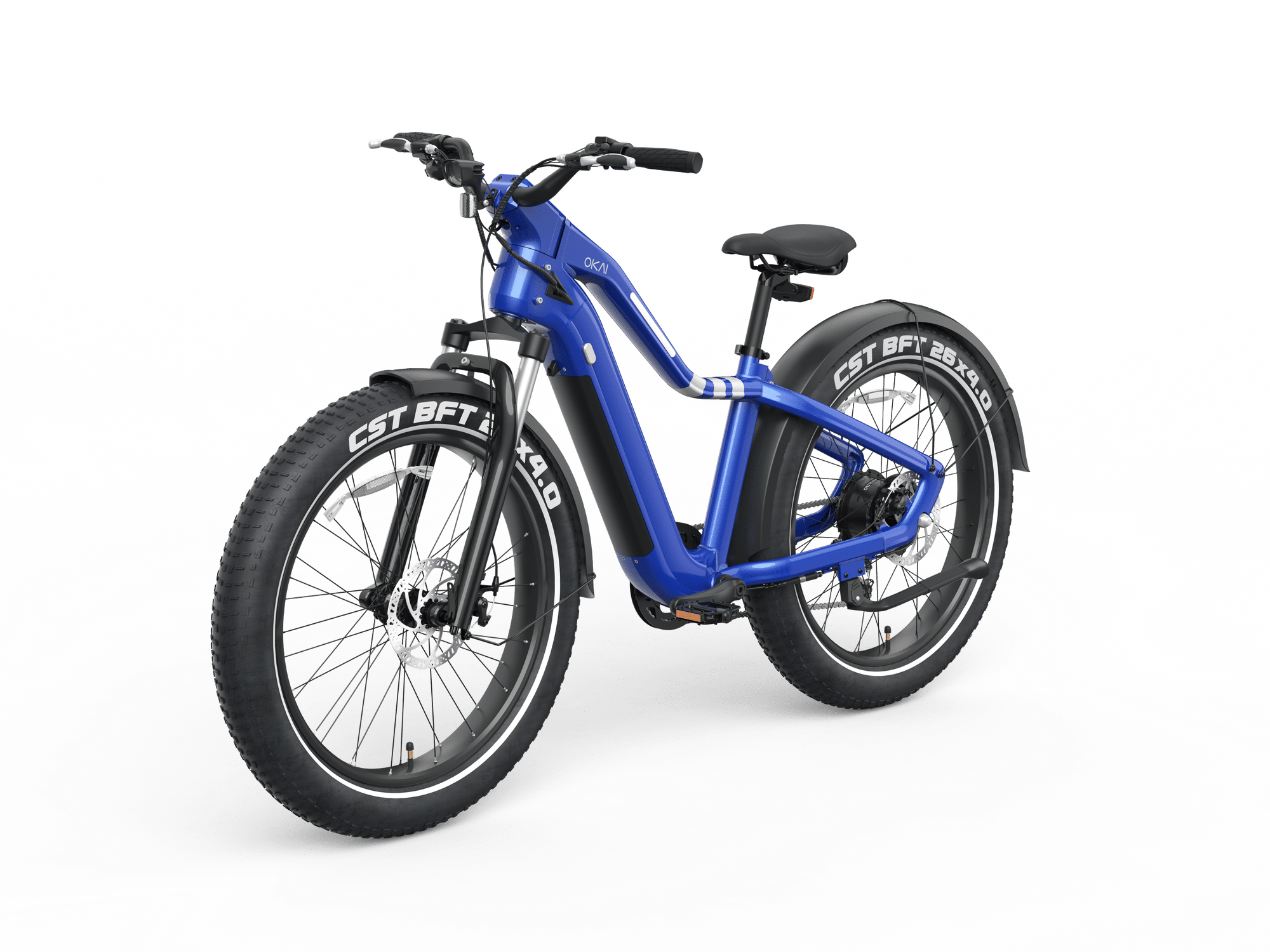 26" Step Over Electric Mountain Bike – Powerful All-Terrain E-Bike in Blue