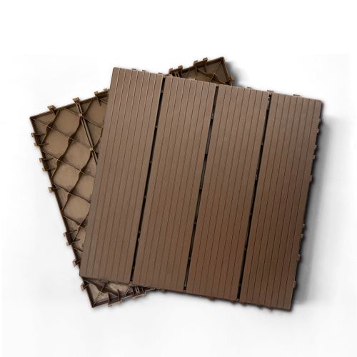 35pcs Plastic Composite Deck Tiles, 12x12in