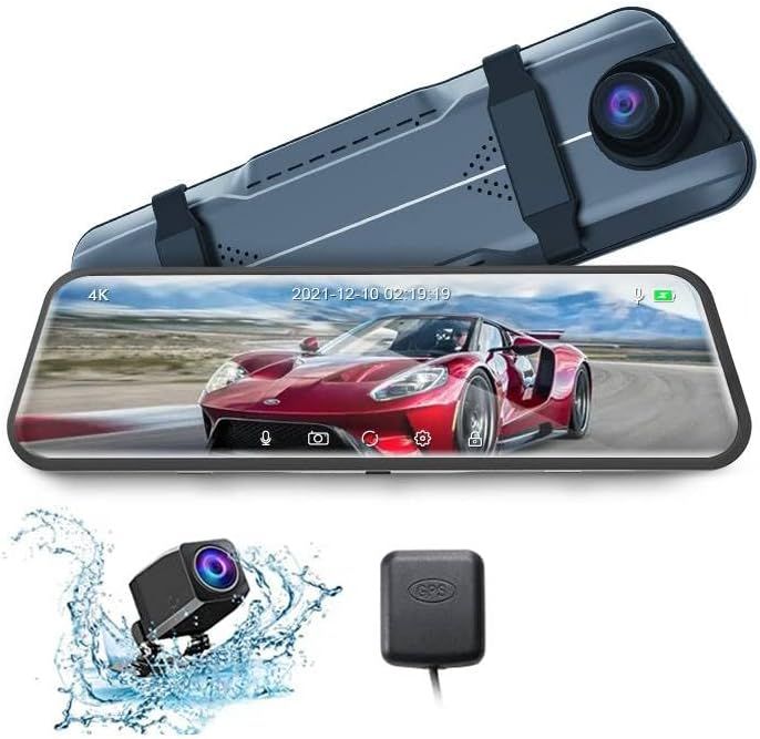4K  Mirror Front and Rear Dual Dash Camera