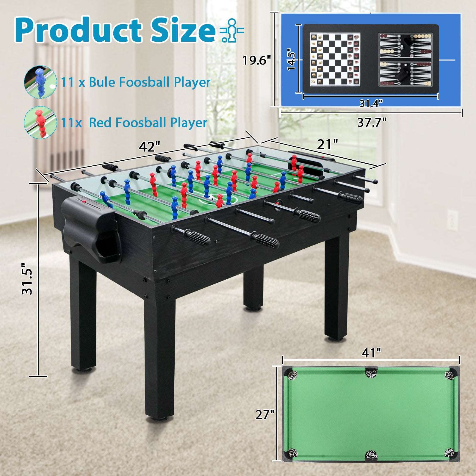 10-in-1 Combo Game Table Set