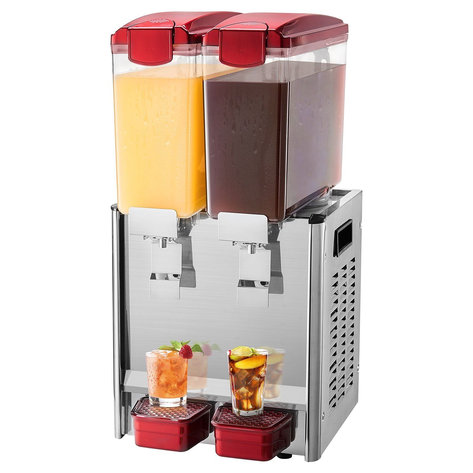 Commercial Beverage Dispenser - 10L x 2 Tanks, Cold Juice and Ice Drink Machine