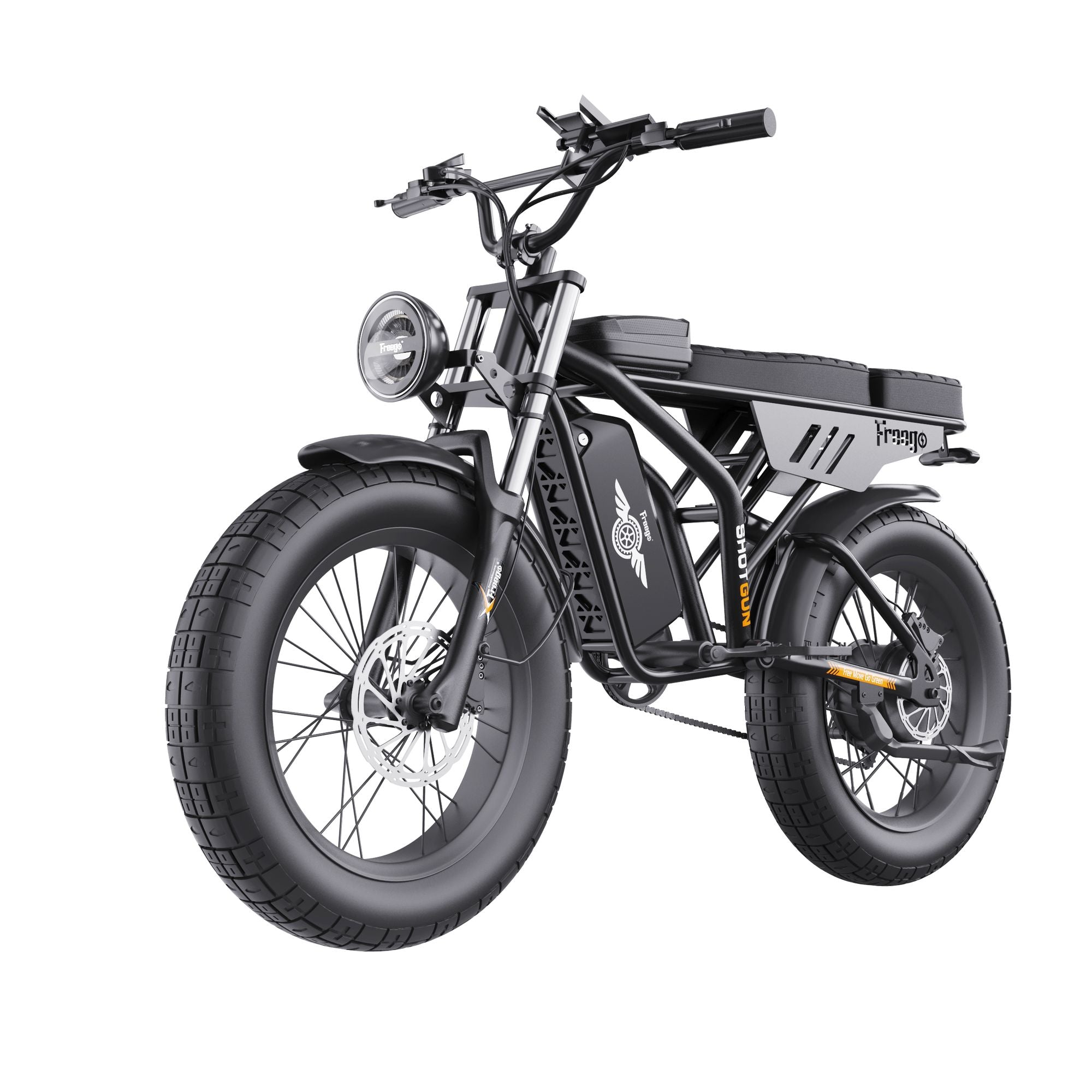 GT02 Pro Fat Tire Off-Road Electric Bike 1400W Motor – 7-Speed Gears, Black Edition