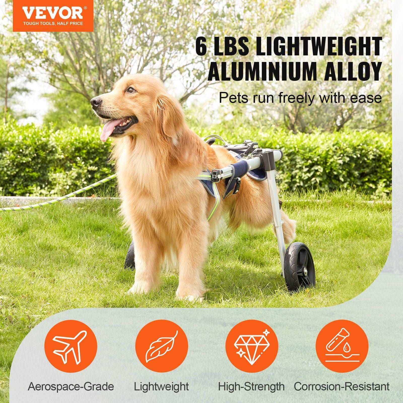 2 Wheels Dog Wheelchair