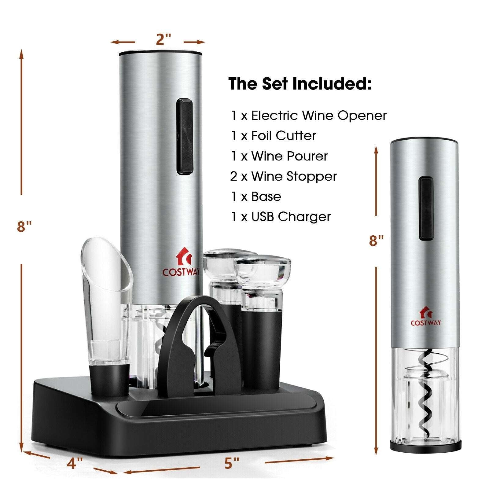 6-in-1 Electric Wine Bottle Opener Set