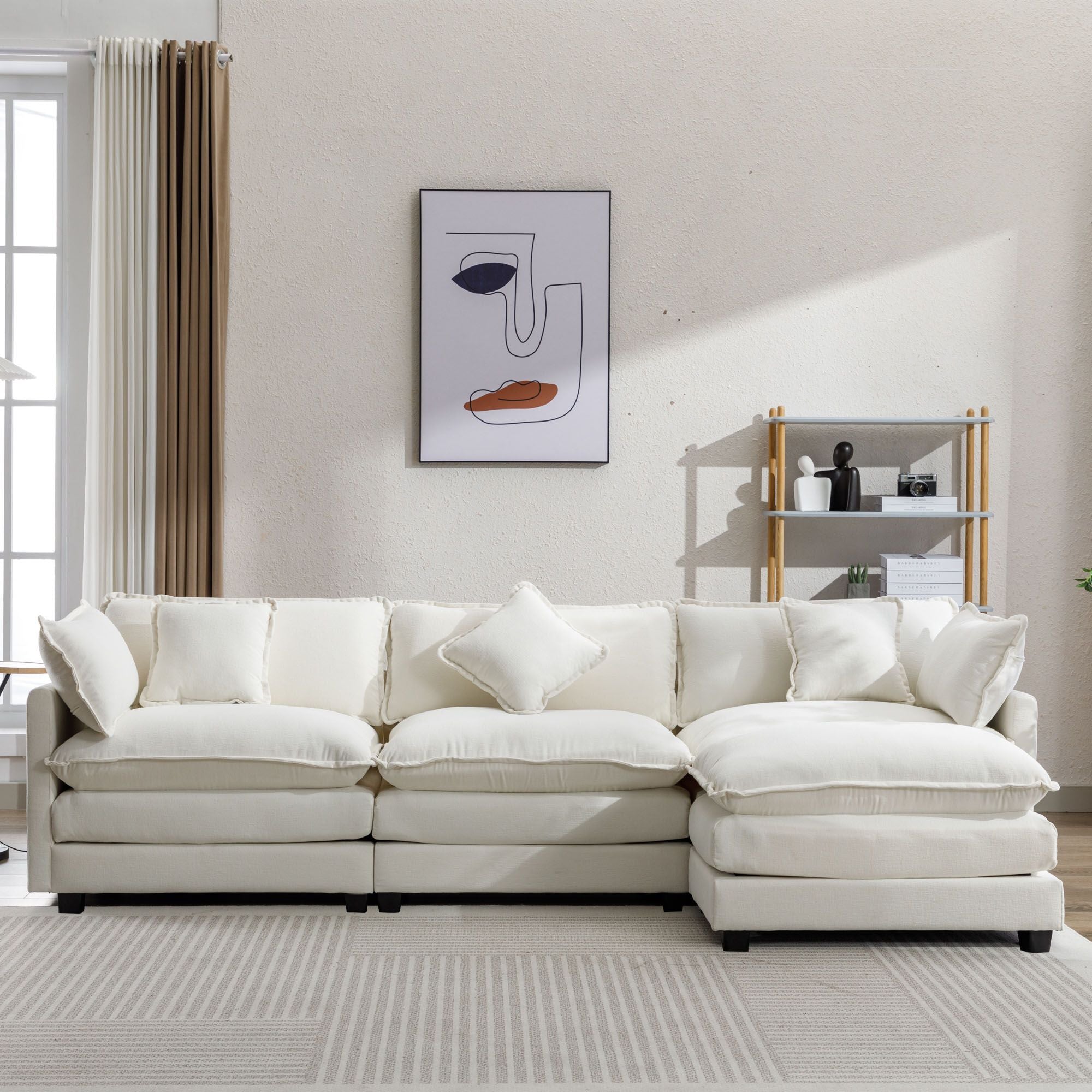 L-Shape Sofa with Ottoman