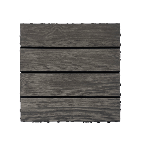 20pcs Wood Plastic Composite Interlocking Deck Tiles, 12x12in