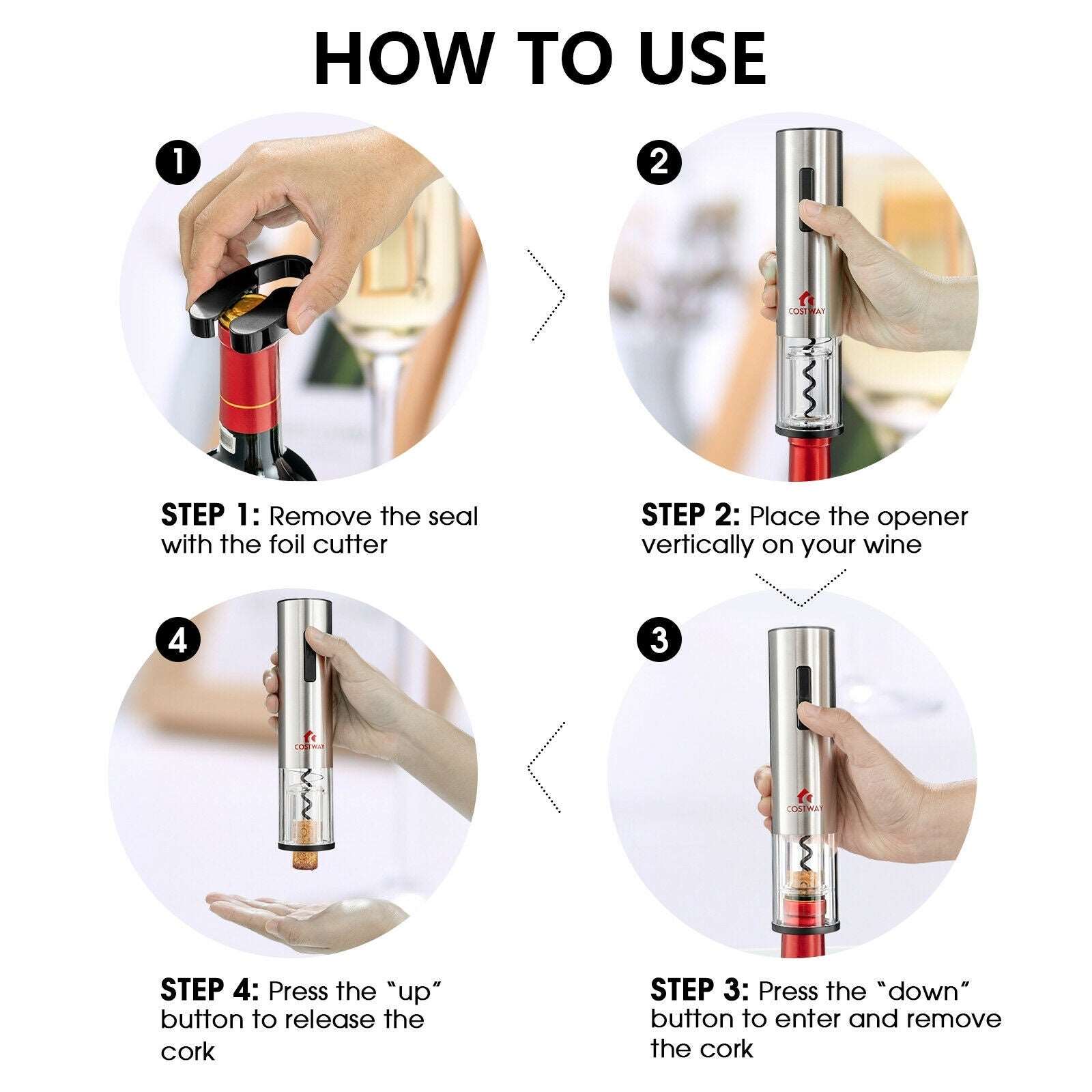 6-in-1 Electric Wine Bottle Opener Set