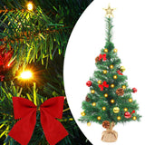 Artificial Pre-lit Christmas Tree with Baubles Green 2 ft