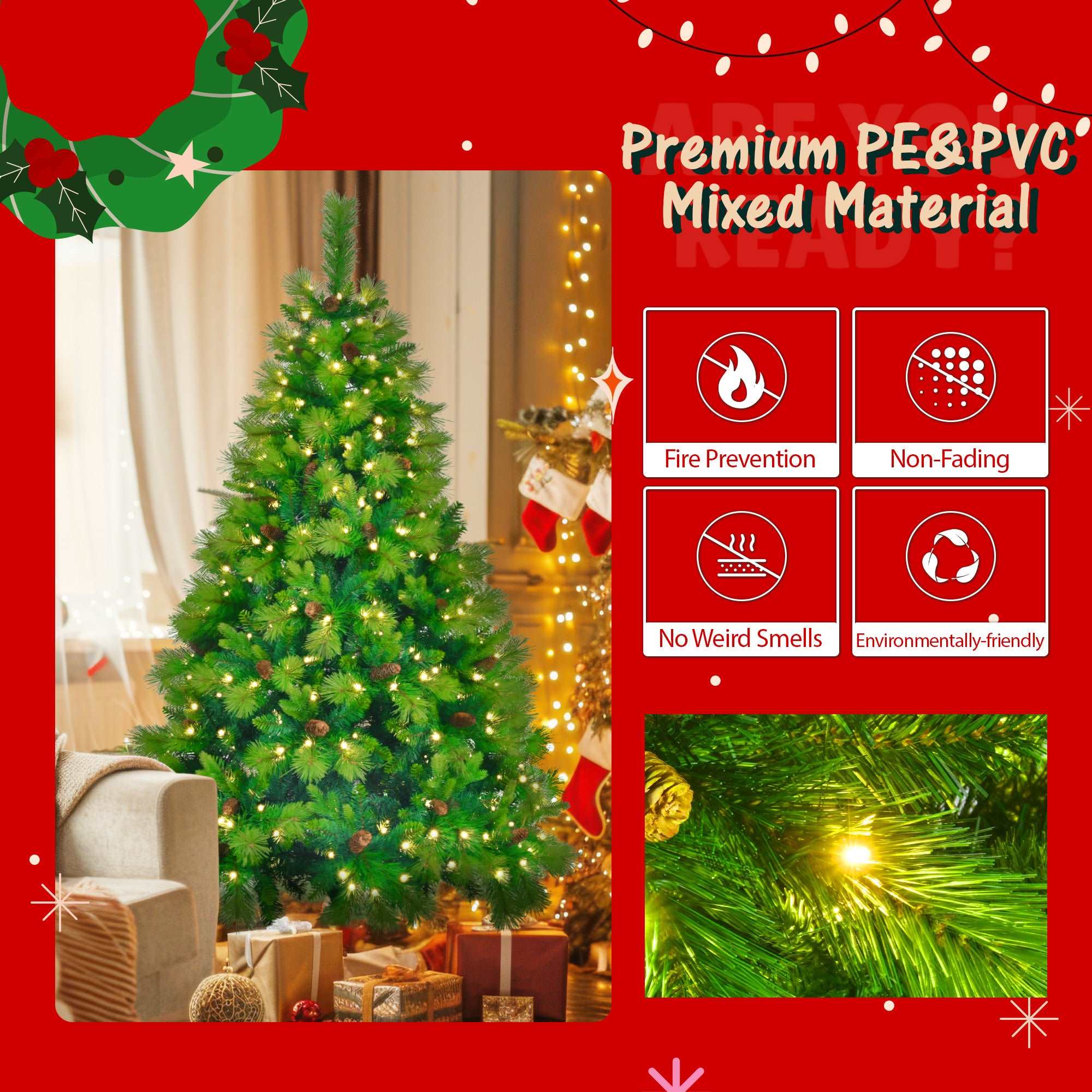 6FT Grass Green Christmas Tree