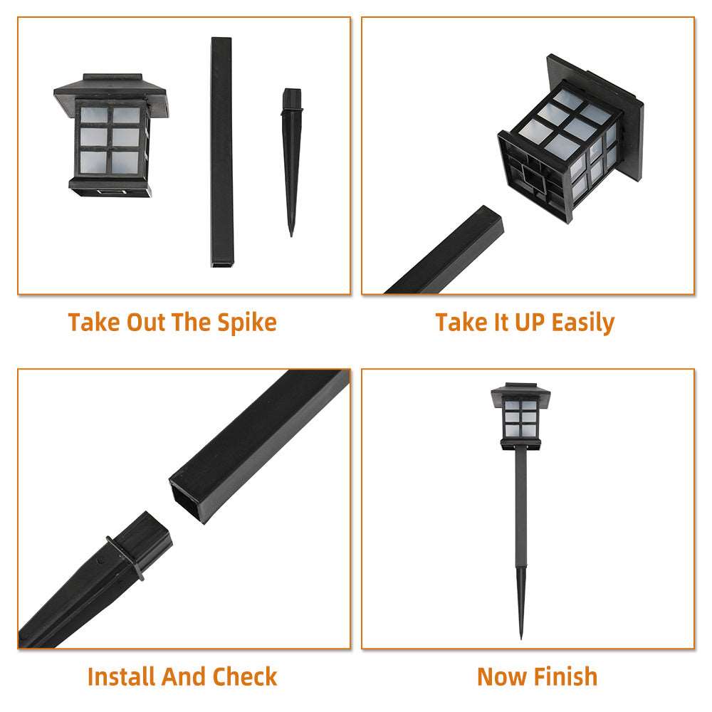 6pcs White LED Solar Lantern Torch Light Set